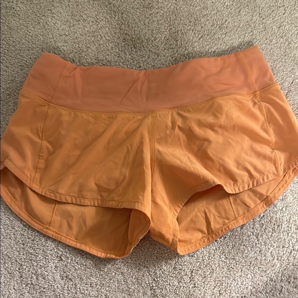 Lululemon Athletica Orange Athletic Shorts Lightweight Performance